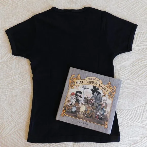Rare Gris Grimly Wicked Nursery Rhyme Mistress Mary Hot Topic style goth T shirt - Picture 9 of 15